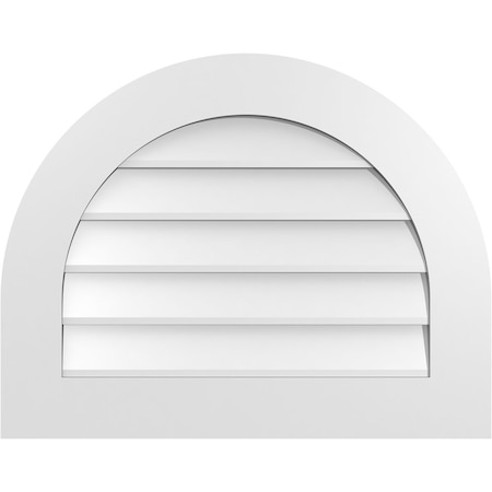 Ekena Millwork Round Top Surface Mount PVC Gable Vent: Non-Functional, w/ 3-1/2"W x 1"P Standard Frame, 28"W x 22"H GVPRT28X2201SN